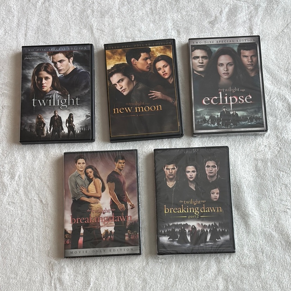 Complete Twilight Saga DVD 5 Movie Bundle Special & Deluxe Editions Sealed Sets